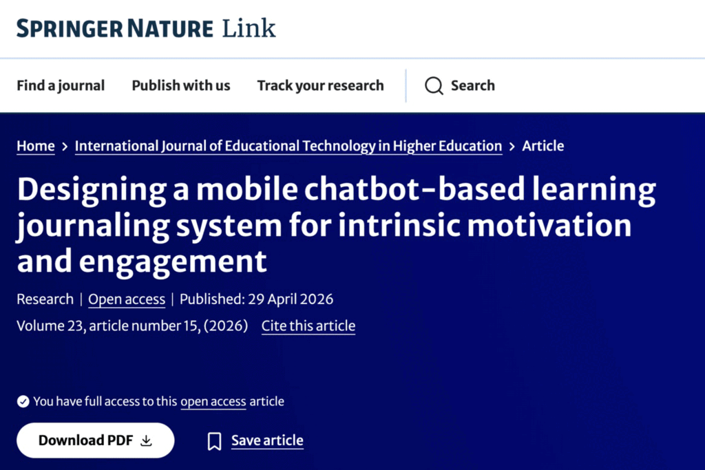 A mobile chatbot-based learning journaling system for intrinsic motivation and engagement